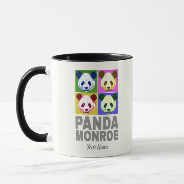 Panda Monroe Bear Pop Art Porträtt Mugg (Vänster)
