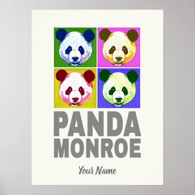 Panda Monroe Bear Pop Art Porträtt Poster (Framsidan)
