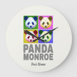 Panda Monroe Bear Pop Art Porträtt Stor Klocka