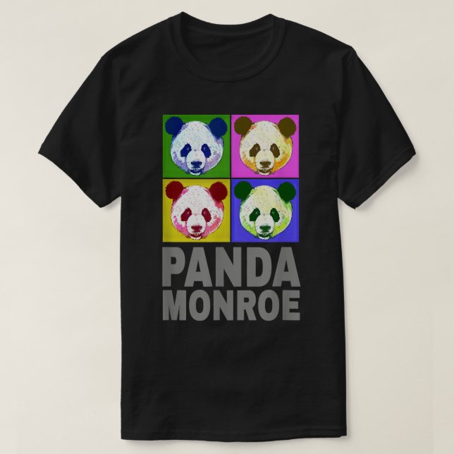 Panda Monroe Bear Pop Art Porträtt T Shirt (Design framsida)