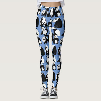 Panda mönster LBlue BG Leggings