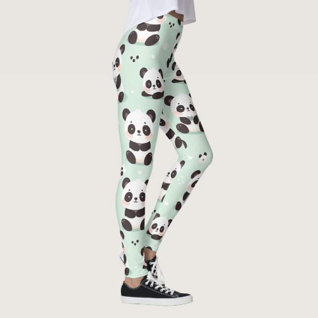 Panda Mönster Leggings (Höger)
