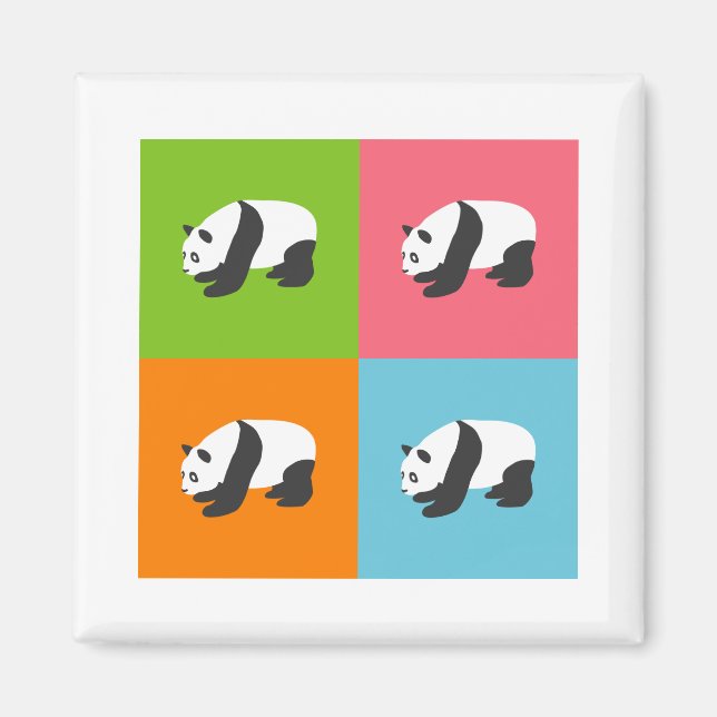 Panda Mönster Magnet (Framsidan)