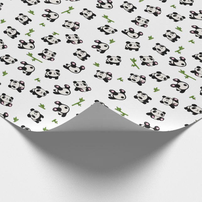 Panda mönster presentpapper (Hörn)