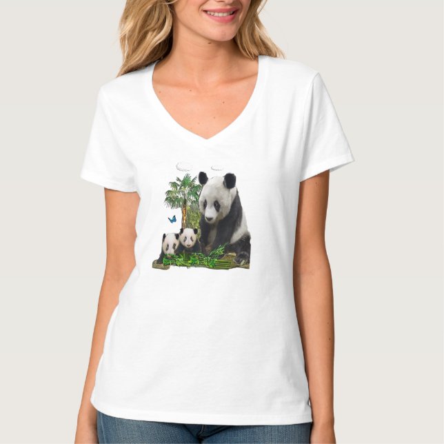 Panda-mönster Tee Shirt (Framsida)