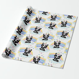 Panda Mönster Wrapping Papper Presentpapper