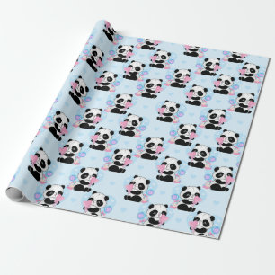 Panda Mönster Wrapping Papper Presentpapper