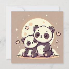 Panda Moon Love-kort Julkort