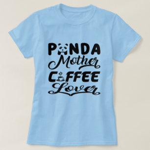 Panda Mor Coffee Älskare Funny Mamma Design T Shirt