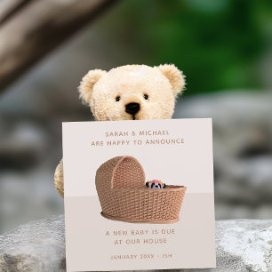 Panda Moses Basket Gravid annonskort Meddelande