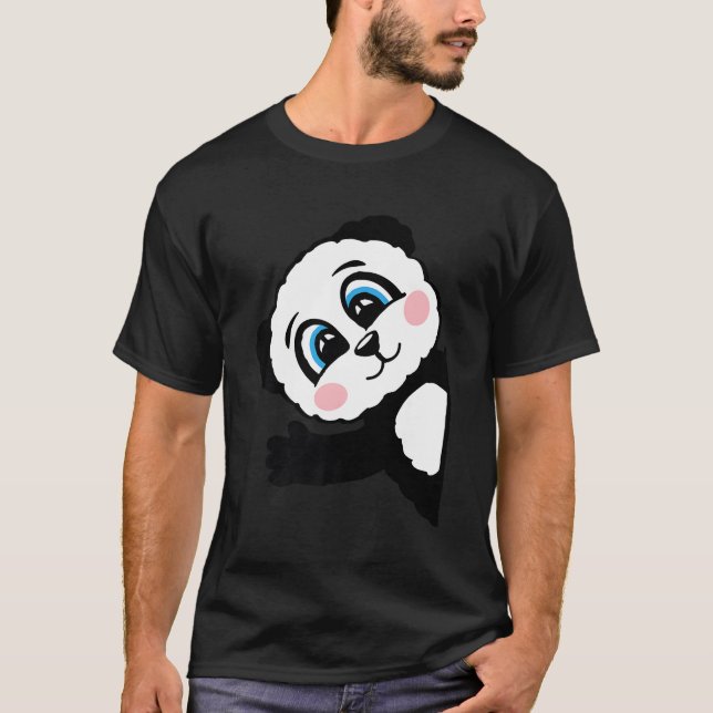 Panda Motif for and Children Panda Bear T Shirt (Framsida)