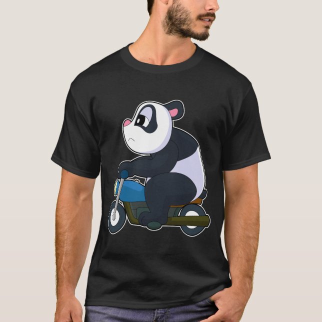 Panda Motorcykel T Shirt (Framsida)