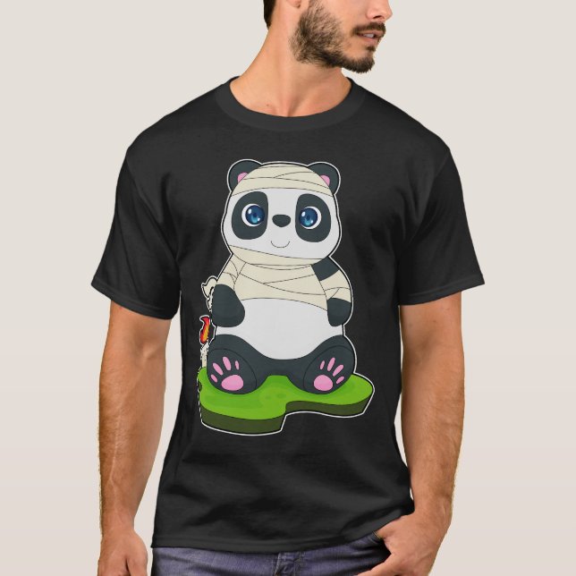 Panda Mummy Candle T Shirt (Framsida)