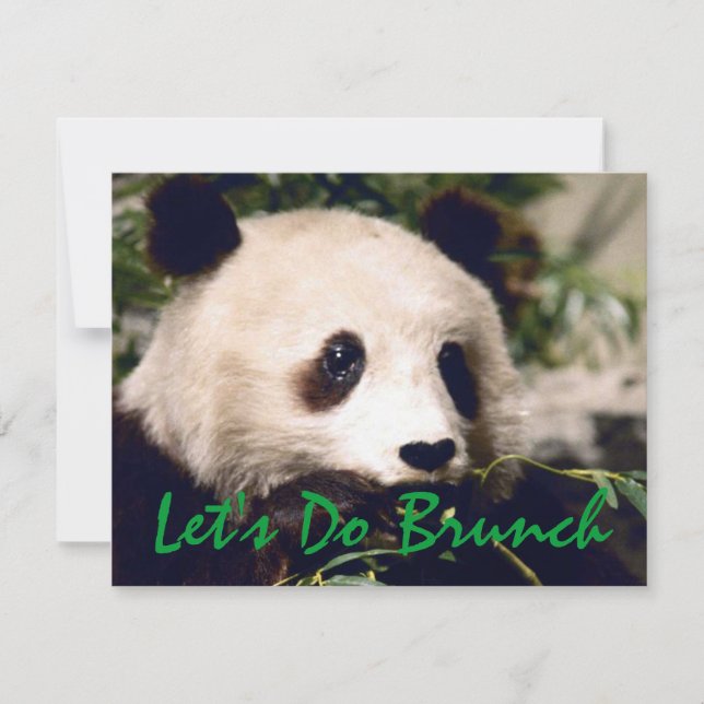 Panda Munching Grönts INVITATION ~ EZ2 CUSTOMIZE! Inbjudningar (Framsida)