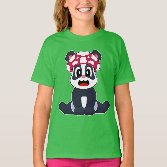 Panda Mushroom T Shirt (Framsida)