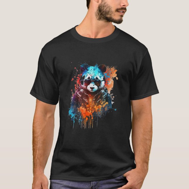 Panda Music DJ Controller Gaming Panda 6 T Shirt (Framsida)