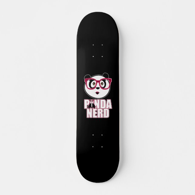 Panda Nerd Girl Mini Skateboard Bräda 18,5 Cm (Framsida)