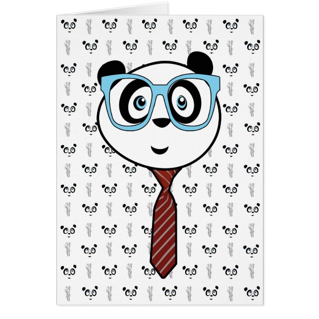 Panda Nerd Hälsningskort (Framsidan)