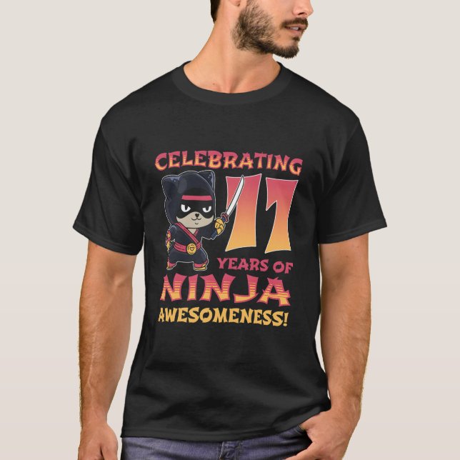 Panda Ninja JAG ÄR 1 Elva Ninja 1:a T Shirt (Framsida)