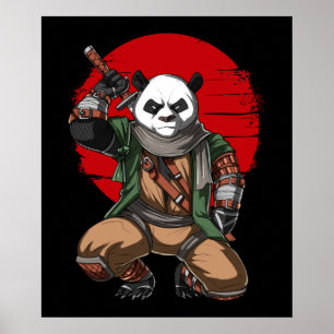 Panda Ninja Samurai Poster