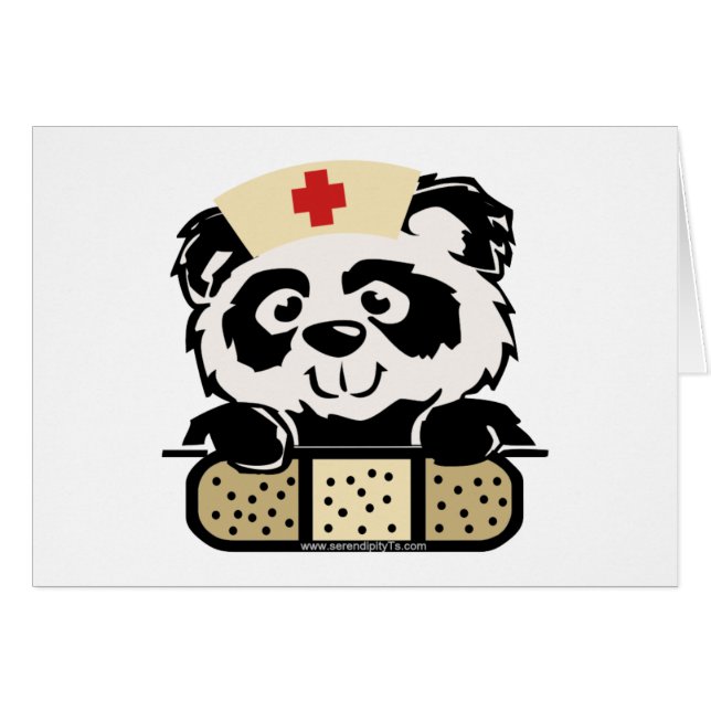 Panda Nurse Hälsningskort (Framsidan Horizontal)