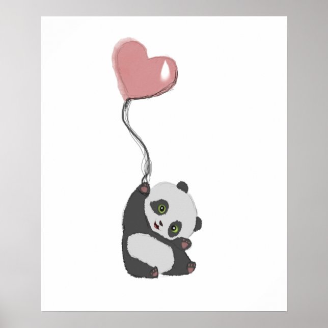 Panda och ballong poster (Framsidan)