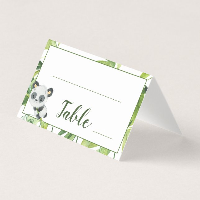 Panda och Bamboo Baby Shower Birthday Bordsnummer Kort (Framsida)