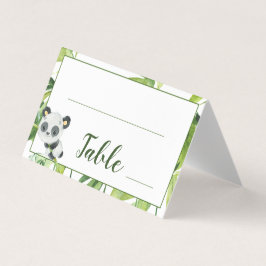 Panda och Bamboo Baby Shower Birthday Bordsnummer Kort