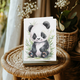 Panda och Bamboo Hälsning Kort
