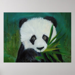 Panda och Bamboo Poster