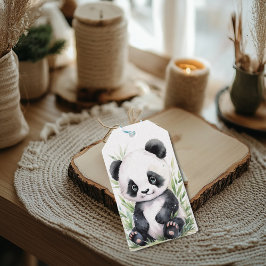 Panda och Bamboo Presentetikett