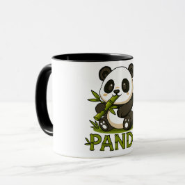 panda och bambu mugg