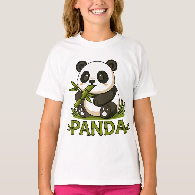 panda och bambu t shirt (Framsida)