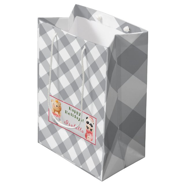 Panda och Bear Anpassa text och Namn (Framsidan Vinklad)