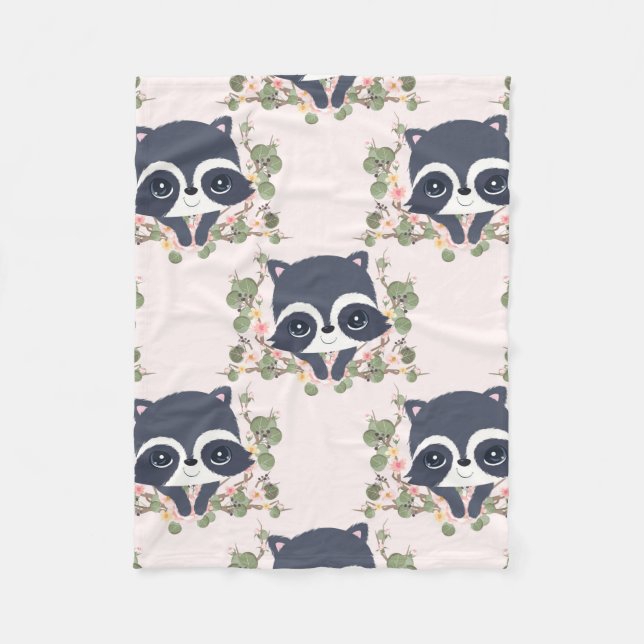 Panda och blomstrande tatuering fleecefilt (Framsidan)