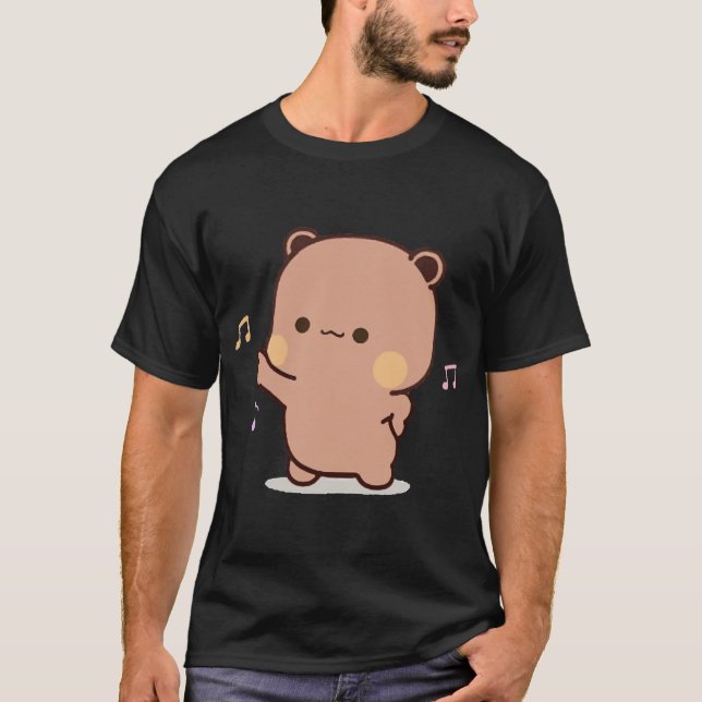 Panda och Brownie Bear Couple(3) T Shirt (Framsida)