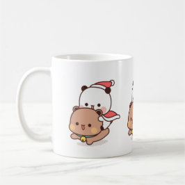 Panda och Brownie Bear Couple, God jul Kaffemugg