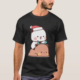 Panda och Brownie Bear Couple, God jul T Shirt