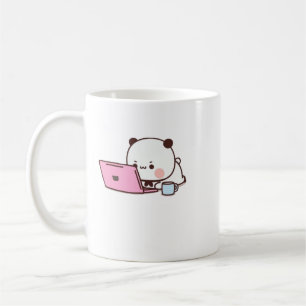 Panda och Brownie Bear Couple Kaffemugg