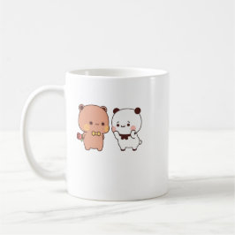 Panda och Brownie Bear Couple Kaffemugg
