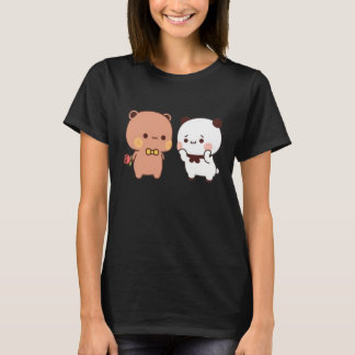 Panda och Brownie Bear Couple T Shirt