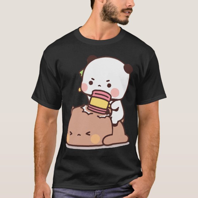 Panda och Brownie Bear Couple T Shirt (Framsida)
