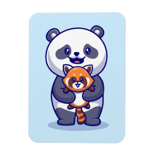 Panda och Fox Magnet