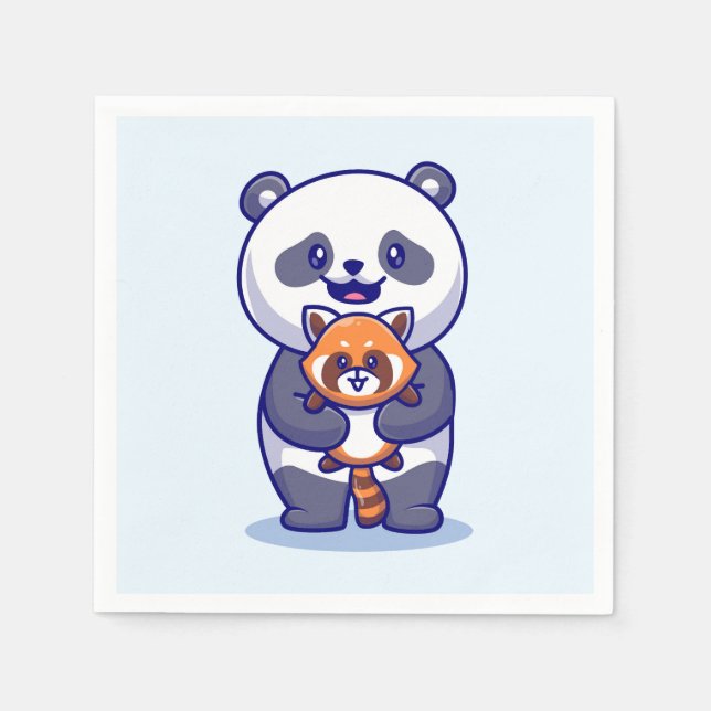 Panda och Fox Pappersservett (Framsidan)