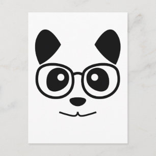 Panda och glas vykort