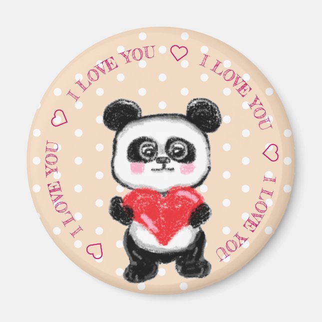 Panda och hjärta magnet (Framsidan)