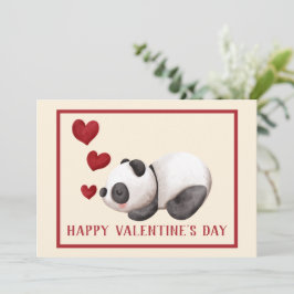 Panda och hjärtan - kort för alla hjärtans dag