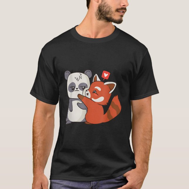 Panda och Ted Panda Kawaii T Shirt (Framsida)