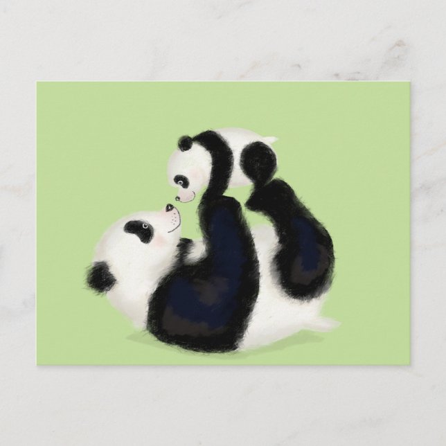 Panda och unge vykort (Framsida)
