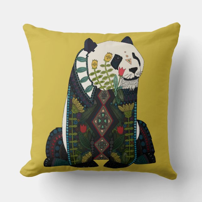 panda ochre kudde (Framsida)